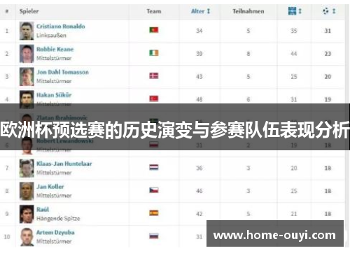 欧洲杯预选赛的历史演变与参赛队伍表现分析