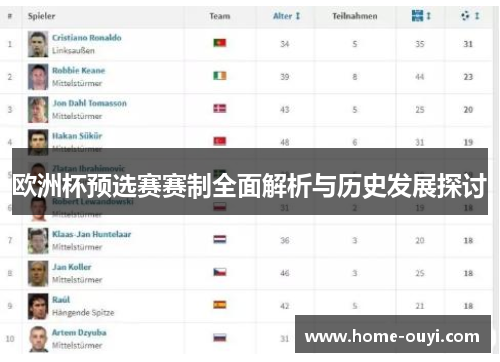 欧洲杯预选赛赛制全面解析与历史发展探讨